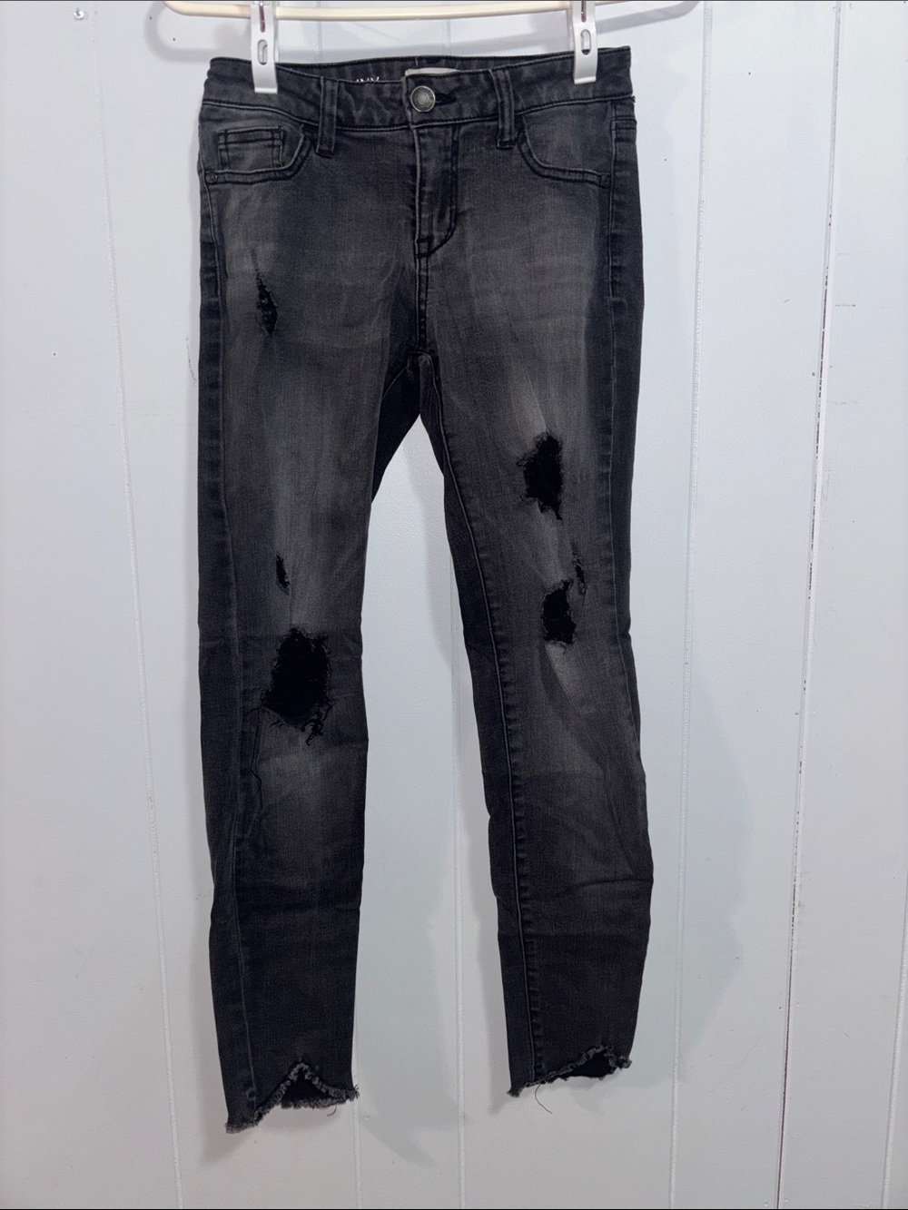 Blue Asphalt Black Distressed Skinny Jeans